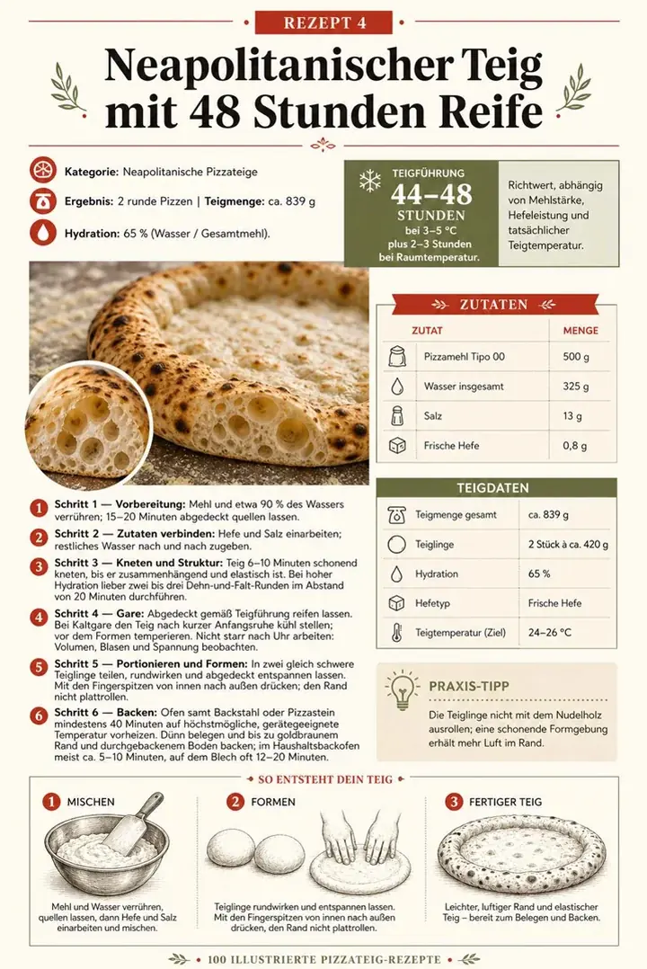 Seite 5 aus dem Rezeptbuch mit 100 illustrierten Pizzateig-Rezepten
