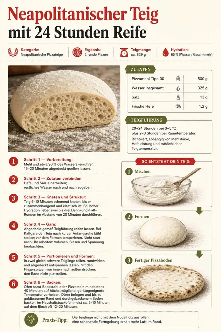 Seite 4 aus dem Rezeptbuch mit 100 illustrierten Pizzateig-Rezepten